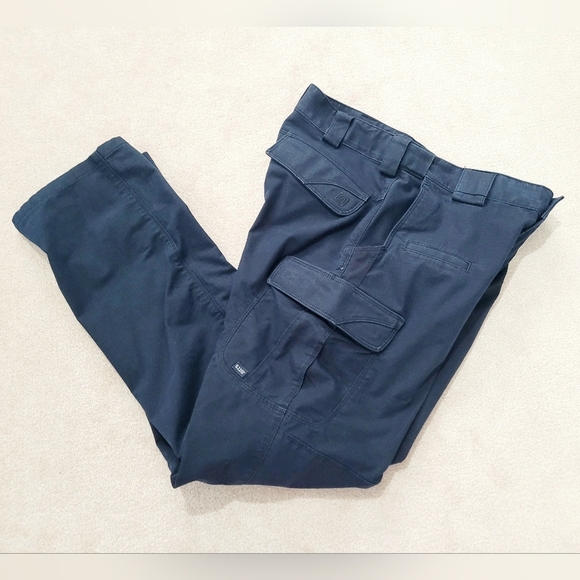 5.11 Tactical Unisex Pants 32x32 Navy Blue Cargo Style Utility Workwear - Picture 2 of 7
